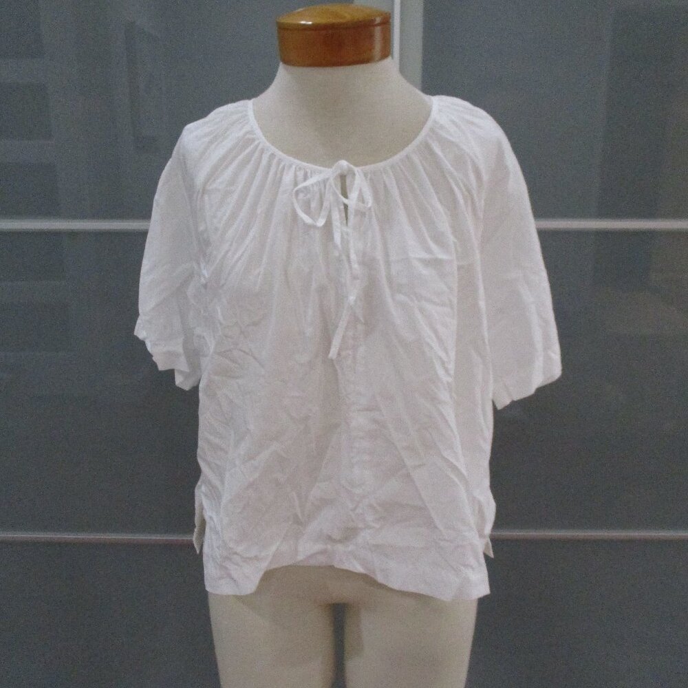Rodebjer Tie Front Short Sleeve Peasant Blouse